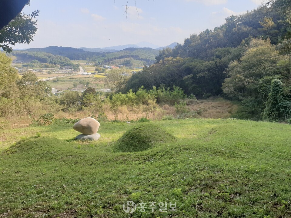 한성준 선생의 묘소는 김좌진 장군 생가지를 마주하고 있다.